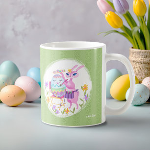 Rosa Påskhare Kanin och ägg Kaffemugg