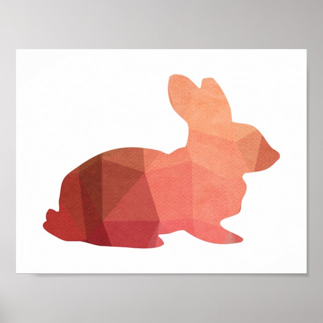 Rosa Påskhare Silhouette Poster (Framsidan)