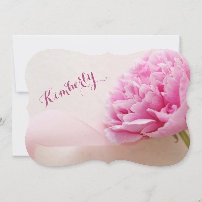 Rosa påsklilja med band brudtjänsteflicka inbjudningar (Framsida)