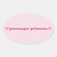 Rosa Passenger Princess Sticker - Roligt Girly Des