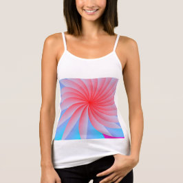 Rosa Passion Flower Spaghetti Strap Tanktop Linne Med Racerback