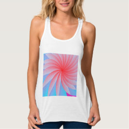 Rosa Passion Flower Spaghetti Strap Tanktop Linne Med Racerback