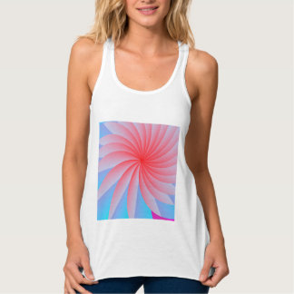 Rosa Passion Flower Spaghetti Strap Tanktop Linne Med Racerback