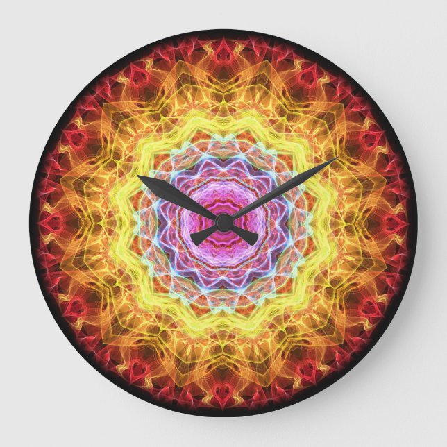 Rosa Passion kaleidoskop Stor Klocka (Framsida)