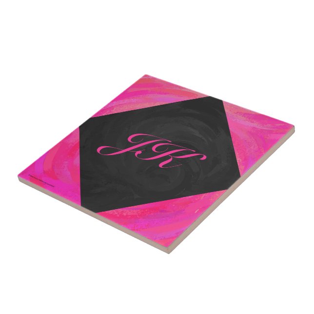 Rosa Passion Monogram Kakelplatta (Sidan)