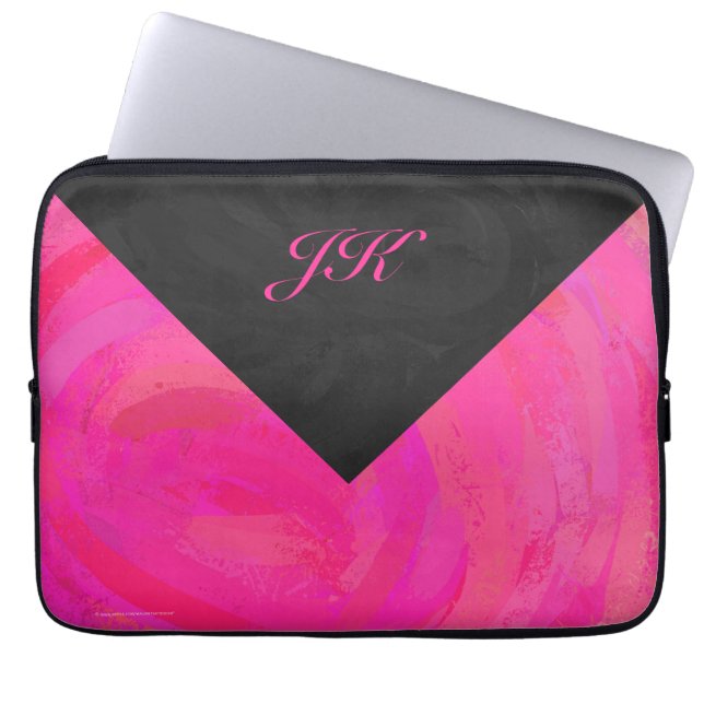 Rosa Passion Monogram Laptop Sleeve (Framsidan)