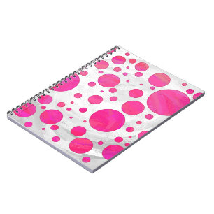 Rosa Passion Polka Dot Mönster Anteckningsbok