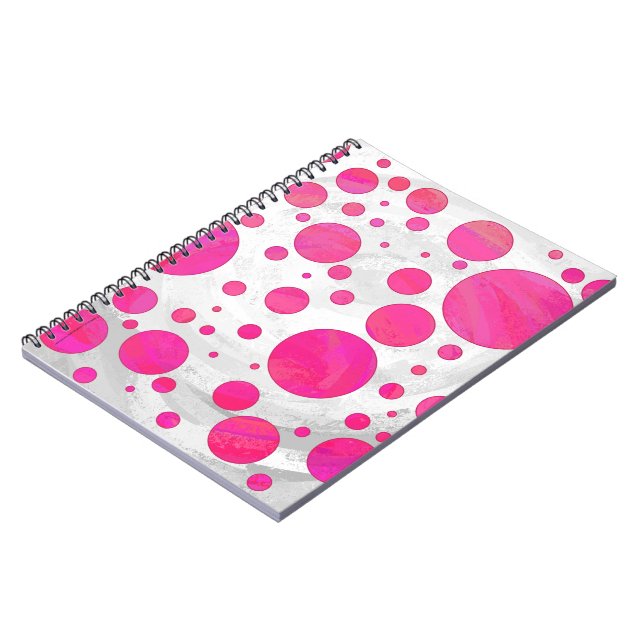 Rosa Passion Polka Dot Mönster Anteckningsbok (Vänstra Sidan)