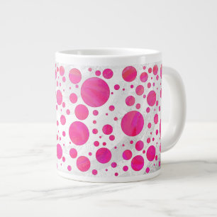 Rosa Passion Polka Dot Mönster Jumbo Mugg
