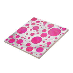 Rosa Passion Polka Dot Mönster Kakelplatta