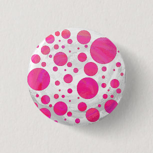Rosa Passion Polka Dot Mönster Knapp