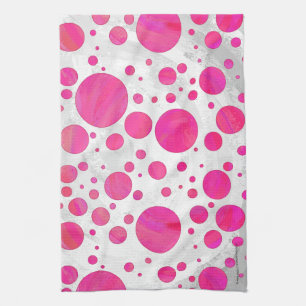 Rosa Passion Polka Dot Mönster Kökshandduk