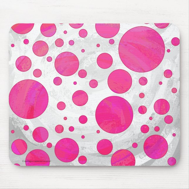 Rosa Passion Polka Dot Mönster Musmatta (Framsidan)
