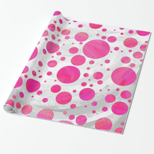 Rosa Passion Polka Dot Mönster Presentpapper