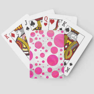 Rosa Passion Polka Dot Mönster Spel Kort