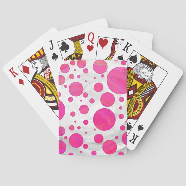 Rosa Passion Polka Dot Mönster Spel Kort (Baksidan)