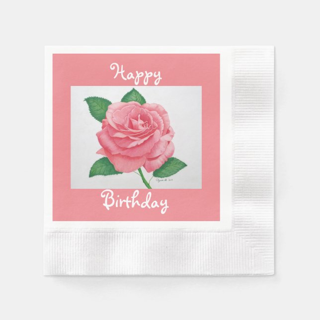 Rosa Passion Standard Napkin Pappersservett (Framsidan)