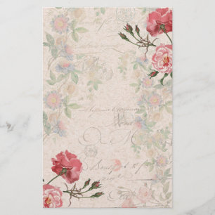 Rosa Passionflowerbrevpapper för franska Ephemera Brevpapper