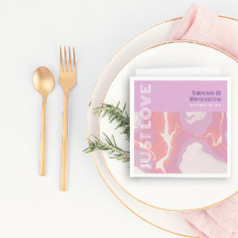 Rosa Pastel Abstrakt Art Bröllop Napkins Pappersservett