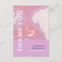 Rosa Pastel Abstrakt Art Bröllop - tackkort Tack Kort