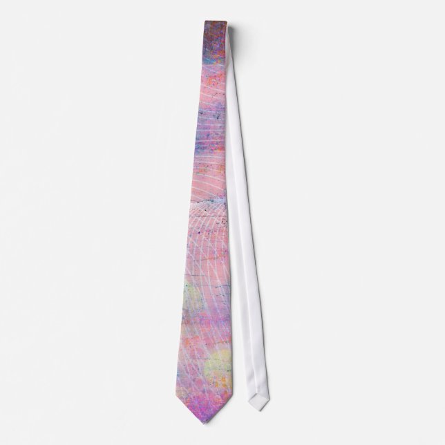 Rosa Pastel Abstrakt Linjer Blue Bläck Plattor Slips (Framsida)