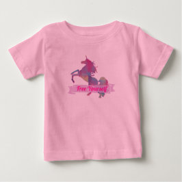 Rosa Pastel Abstrakt Unicorn Silhouette T Shirt