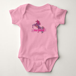 Rosa Pastel Abstrakt Unicorn Silhouette T Shirt