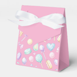 "Rosa Pastel Balloon and Heart Favor Box" Presentaskar