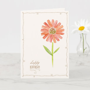 Rosa pastel blommigt - färgfödelseatteckenkort kort
