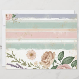 Rosa Pastel Blommigt Stripe Scrapbook Pappra Craft