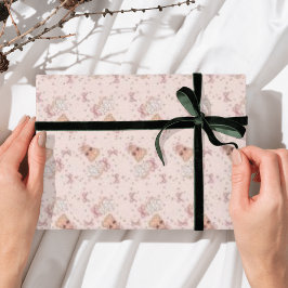 Rosa Pastel Bow Gingertea Julgran Presentpapper