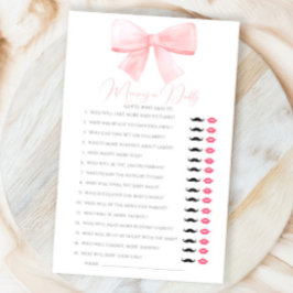 Rosa Pastel Bow Mamma eller pappa gissar vem som s