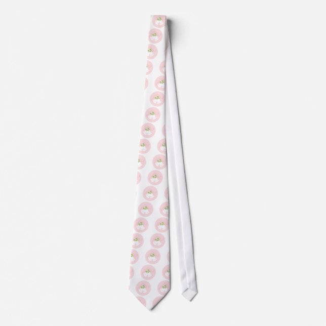 Rosa pastel bröllop klockor slips (Framsida)