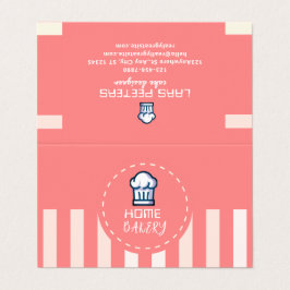 Rosa Pastel Cute Simple Home Bakery Logotyp Visitkort