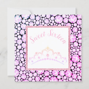 ROSA PASTEL DIAMOND PRINCESS TIARA SEXTEEN INBJUDNINGAR