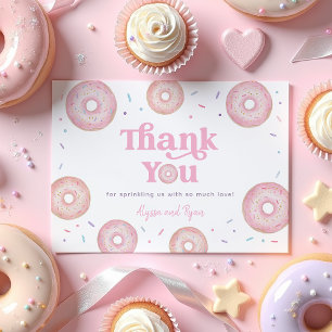 Rosa Pastel Donut Baby Sprinkle Tack Kort