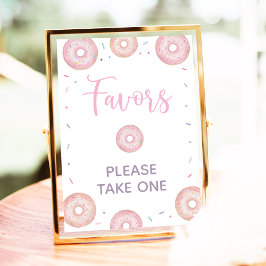 Rosa Pastel Donut Birthday-favoritsignatur Poster