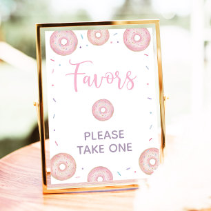 Rosa Pastel Donut Birthday-favoritsignatur Poster