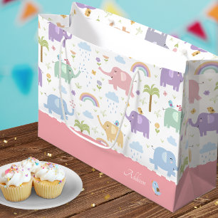 Rosa Pastel Elephant Mönster for Little Girl Party