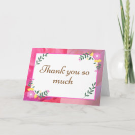 Rosa Pastel Flowers Tack Kort