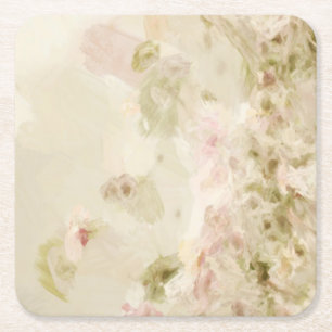 Rosa Pastel Flowers Underlägg Papper Kvadrat