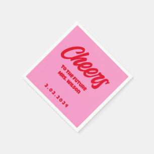 Rosa Pastel Fold Retro Möhippa ShowerNapkins Pappersservett