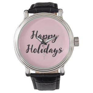 Rosa pastel glad helg julklapp, enkelt stilistil armbandsur