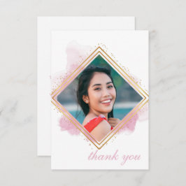 Rosa Pastel & Guld Diamond Studenten i Tack Inbjudningar