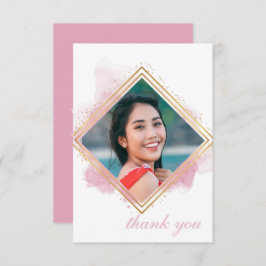 Rosa Pastel & Guld Diamond Studenten i Tack Inbjudningar