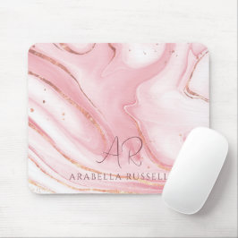 Rosa Pastel Guld Glitter Marble Anpassade Musmatta