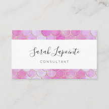 Rosa Pastel & Guld Shimmer Sjöjungfru Mönster