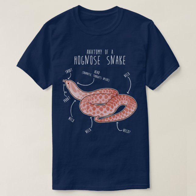 Rosa Pastel Hognos Snake Anatomy T Shirt (Design framsida)