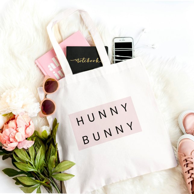 Rosa Pastel "Hunny Bunny" Cute Påsk Tygkasse (Skapare uppladdad)