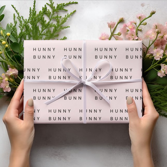 Rosa Pastel "Hunny Bunny" Påsk Presentpapper (Skapare uppladdad)